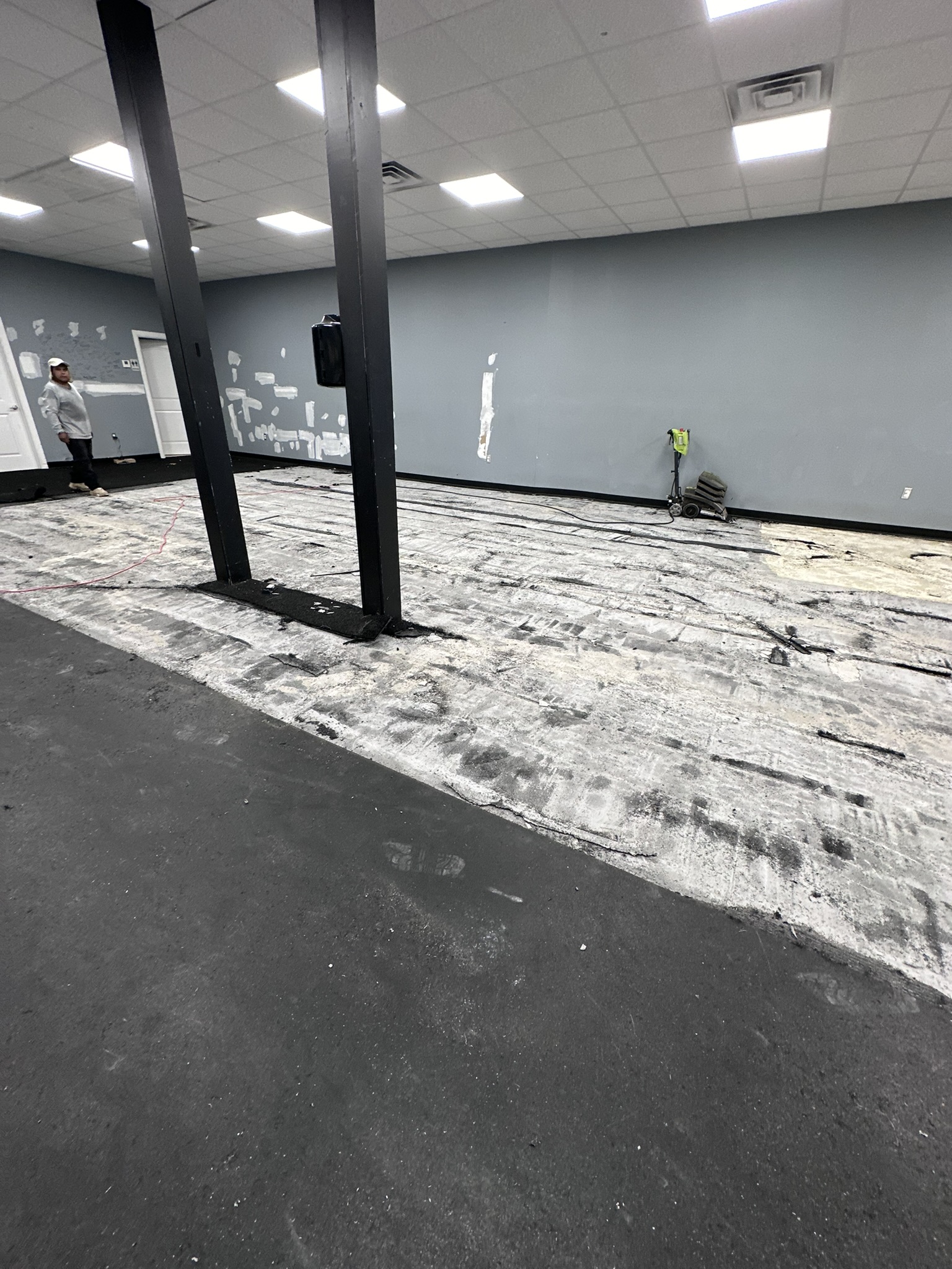 The former gym in Hawthorne NJ stripped to bare concrete during demolition